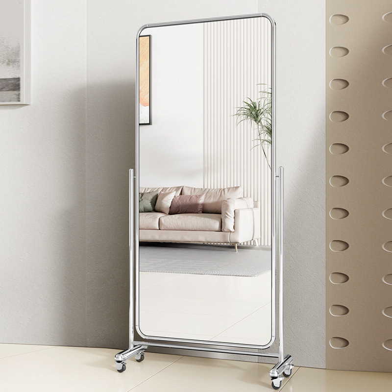 Full Length Mirror Jewelry Armoire - Miroir mobile en acier inoxydable pour