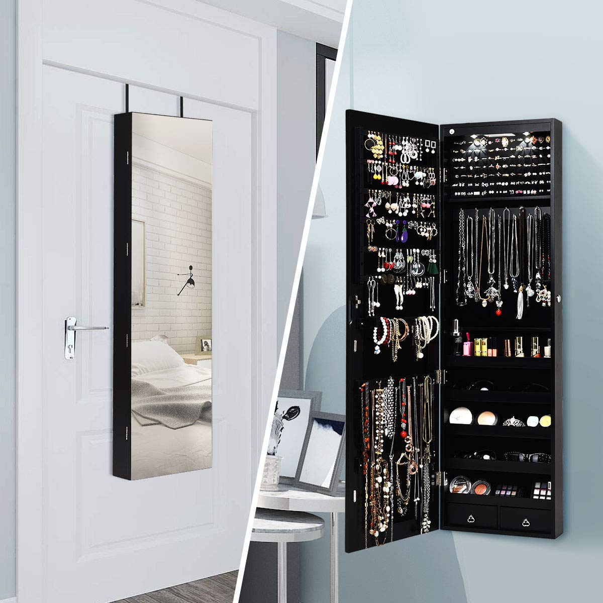 Armoire à bijoux à fixer au mu - Full Length Mirror Jewelry Armoire avis et prix