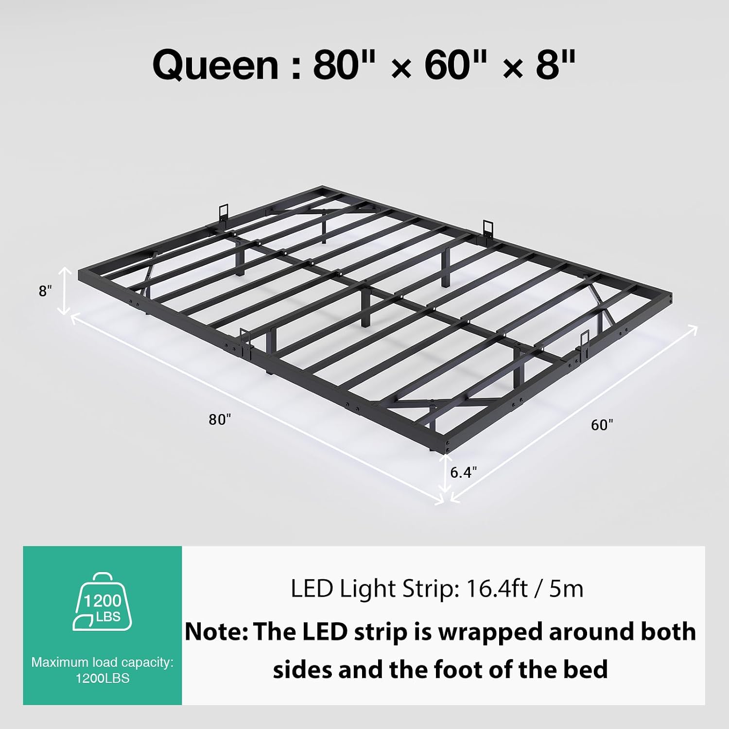 Cadre de lit à plateforme flot - Memory Foam Mattress In A Box Queen avis et prix